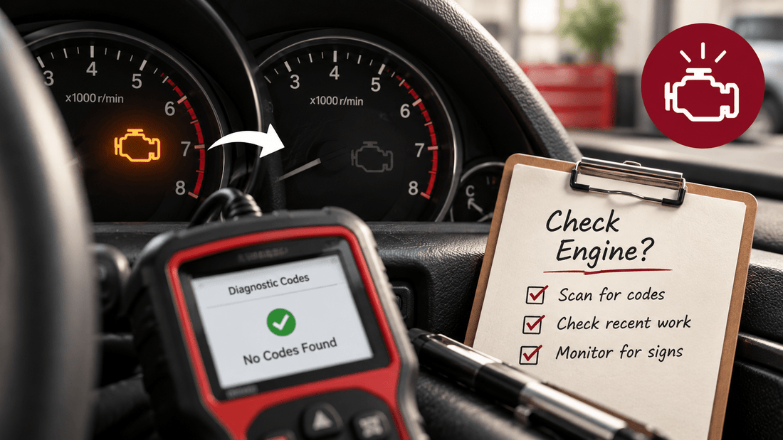 Check engine light turned off diagnostic checklist — C.A. Sage DIYER Auto