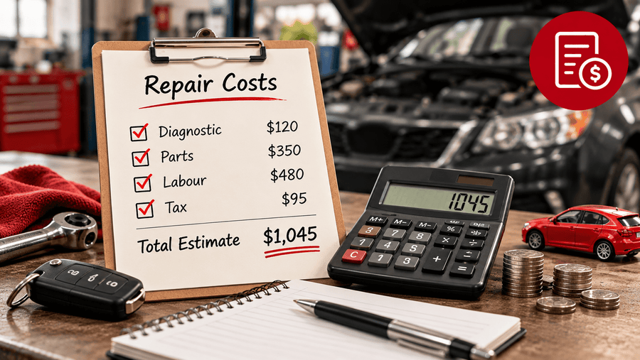 Car repair cost estimate breakdown — C.A. Sage DIYER Auto