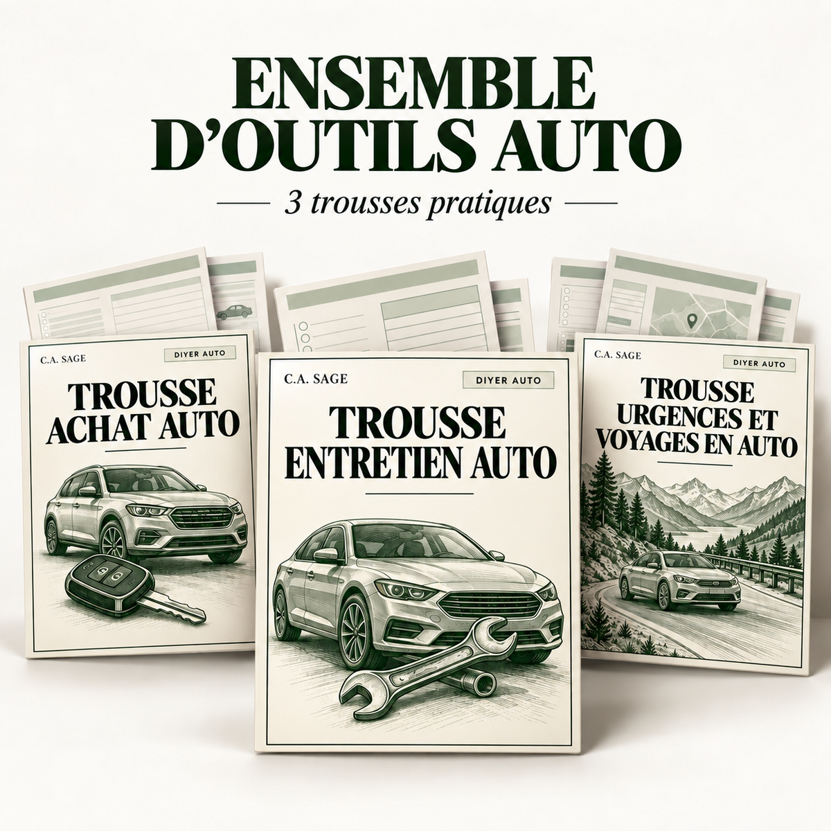 Collection d’outils auto DIYER — 3 trousses pratiques
