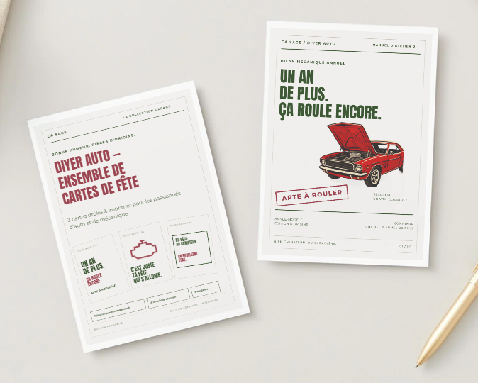 Ensemble de Cartes d’anniversaires DIY Auto - Téléchargement numérique - Français