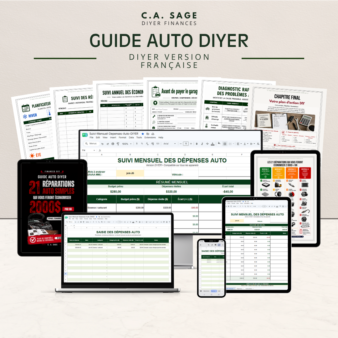 Guide Auto DIYER - 21 réparations simples qui vous feront économiser 2000$ par an